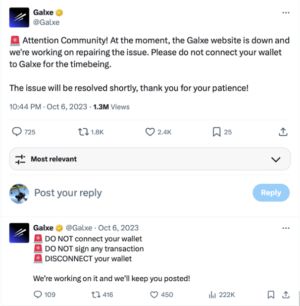Galxe DNS hijack incident